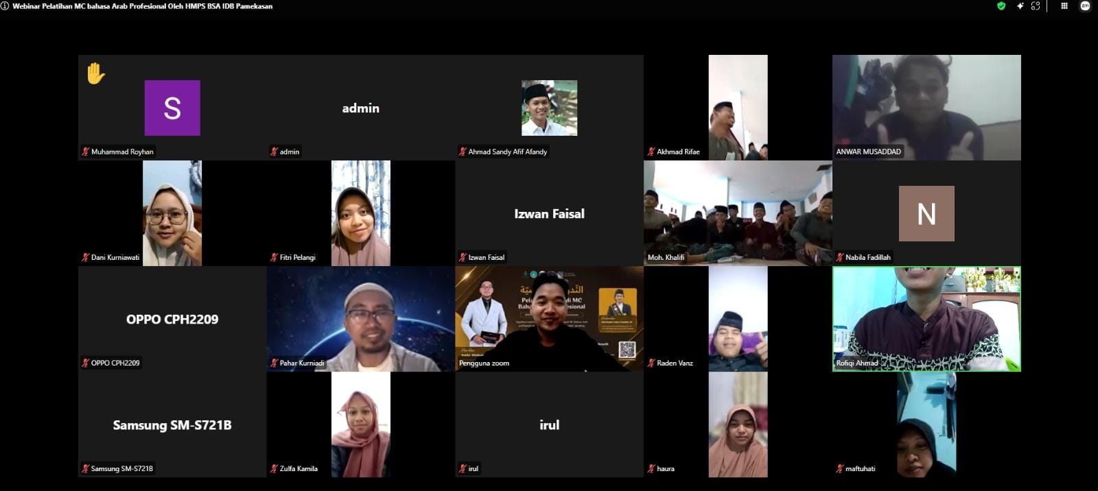 Webinar Pelatihan MC Bahasa Arab Profesional Diikuti lebih dari 110 peserta