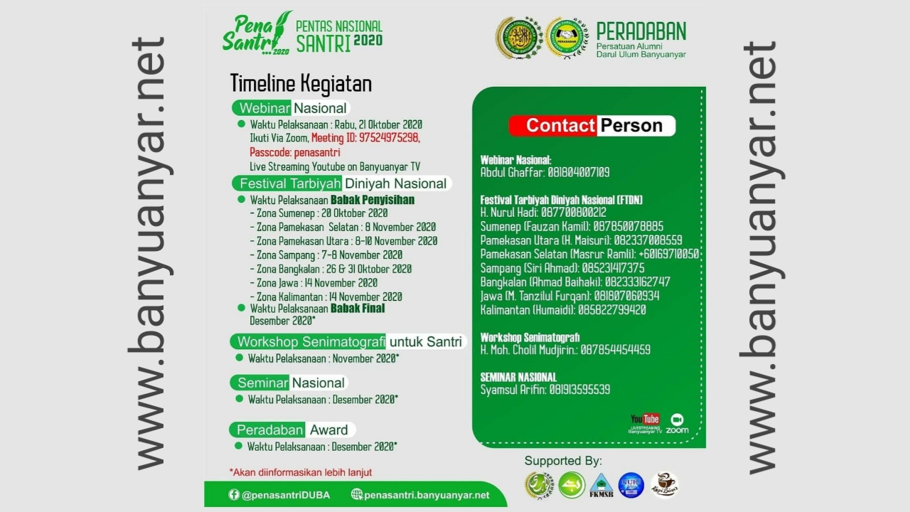 PERADABAN Persembahkan PENA SANTRI 2020