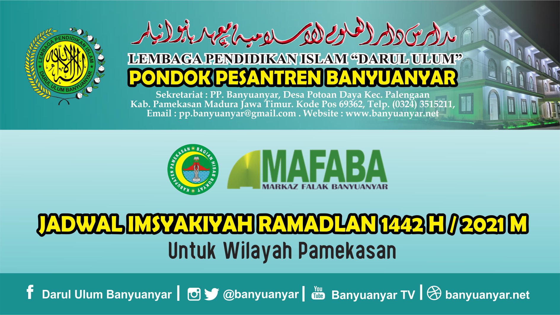 Jadwal Imsakiyah Ramadlan 1442 H Untuk Wilayah Pamekasan